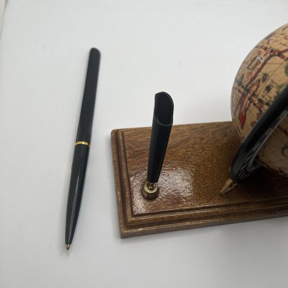 Vintage Desktop Globe With Pen And Holder - Picture 3 of 5